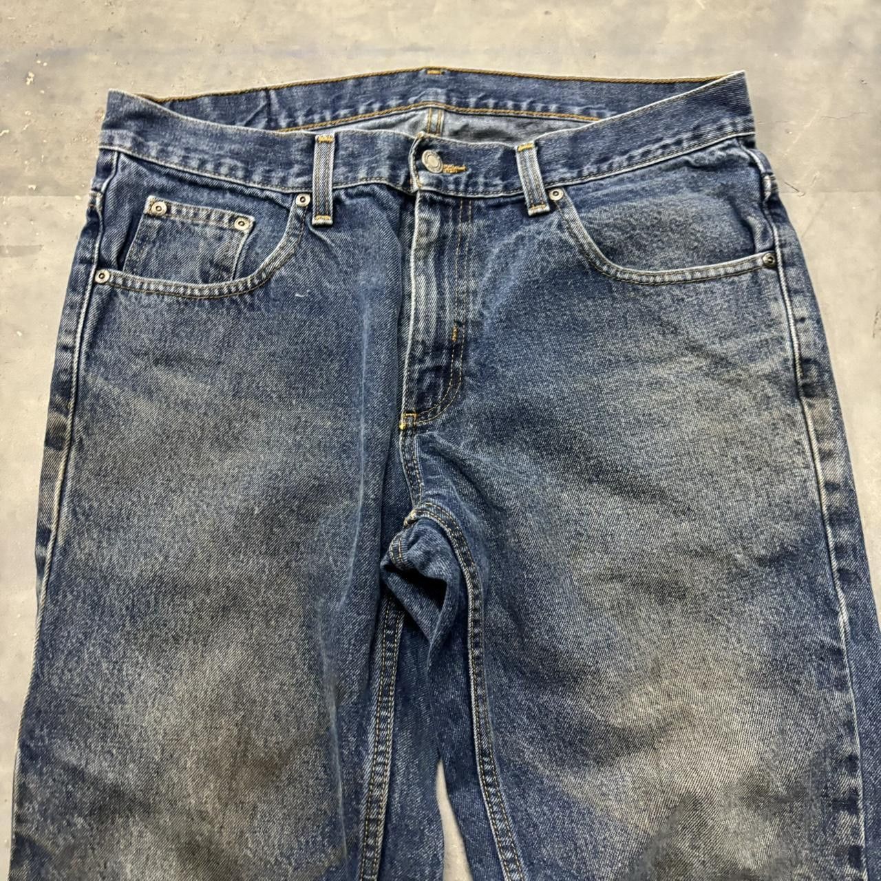 Japanese Brand × Vintage Crazy Vintage Y2K/2000s Grunge Faded Dark Wash Workwear Style Denim Jeans! Size US 34 / EU 50 - 5 Thumbnail
