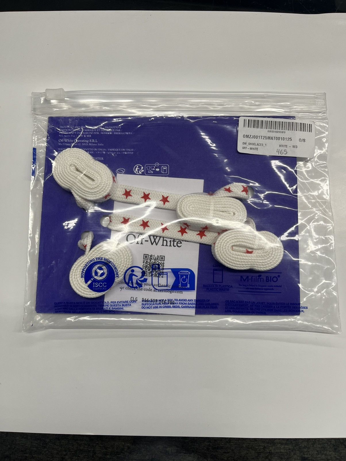 Off-White Off-White™ “Sneakers Accessories” Star Print Laces White/Red Size ONE SIZE - 2 Thumbnail
