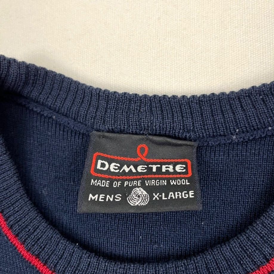 Vintage VTG Demetre Sweater Mens XL Blue Gray New Wool Knit Crew Pullover Ski Jumper 80s Size US XL / EU 56 / 4 - 2 Thumbnail