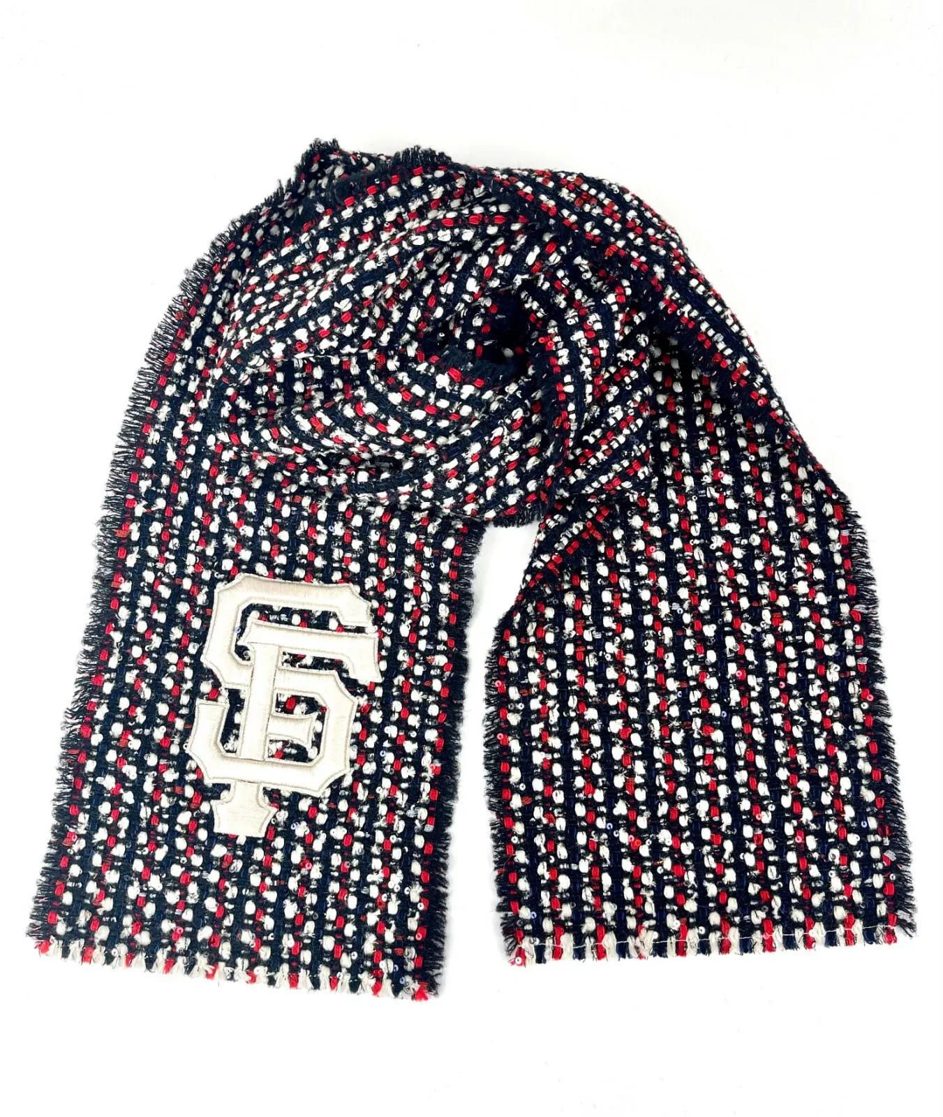 Gucci New SF Giant Blue Red Ivory Wool Blend Long Scarf Size ONE SIZE - 1 Thumbnail