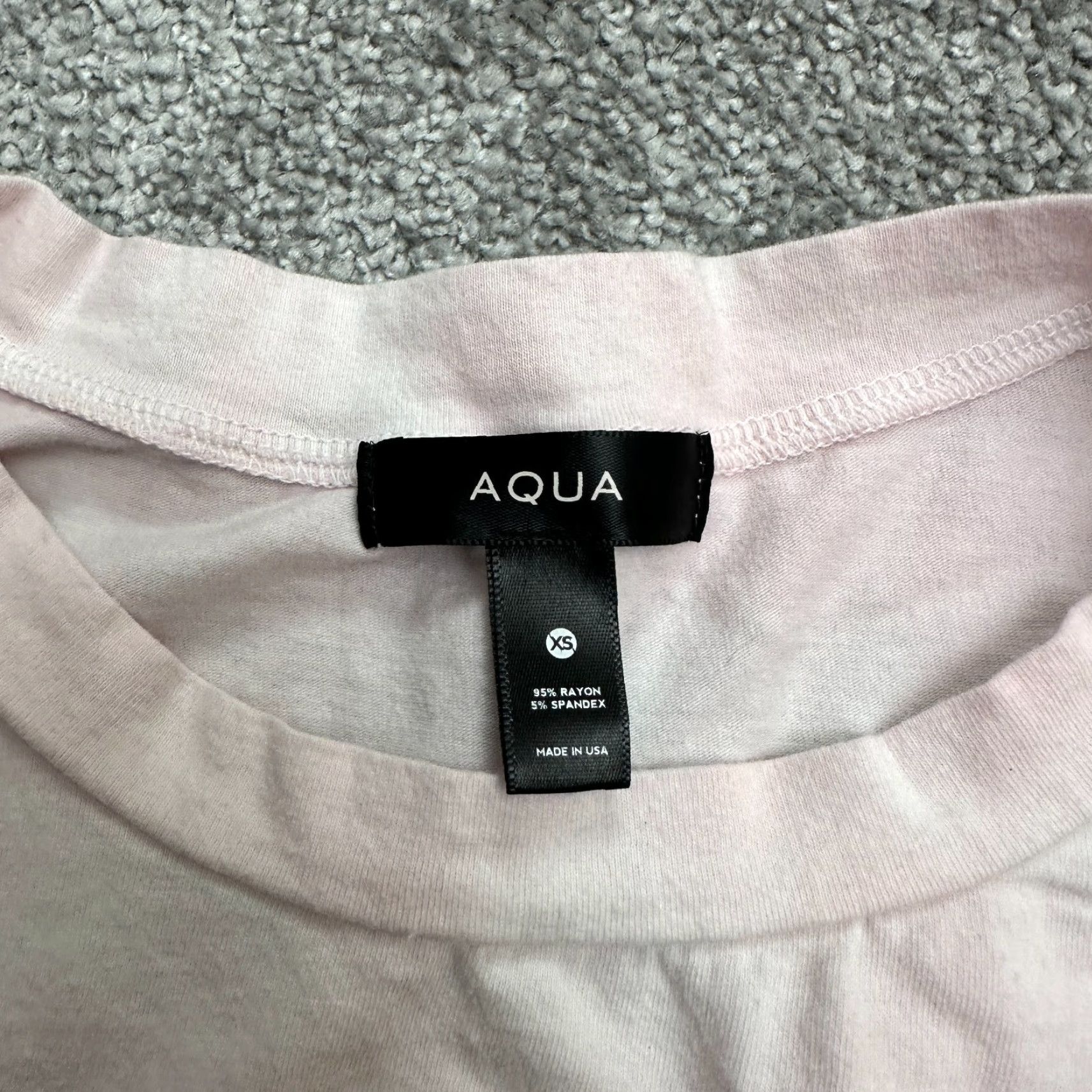AQUA VINTAGE Aqua Shirt Womens XS Pink Tie-Dye Puff Sleeve Crew Neck Top 60s Beach Love Short Sleeve Womens Size XS / US 0-2 / IT 36-38 - 6 Thumbnail