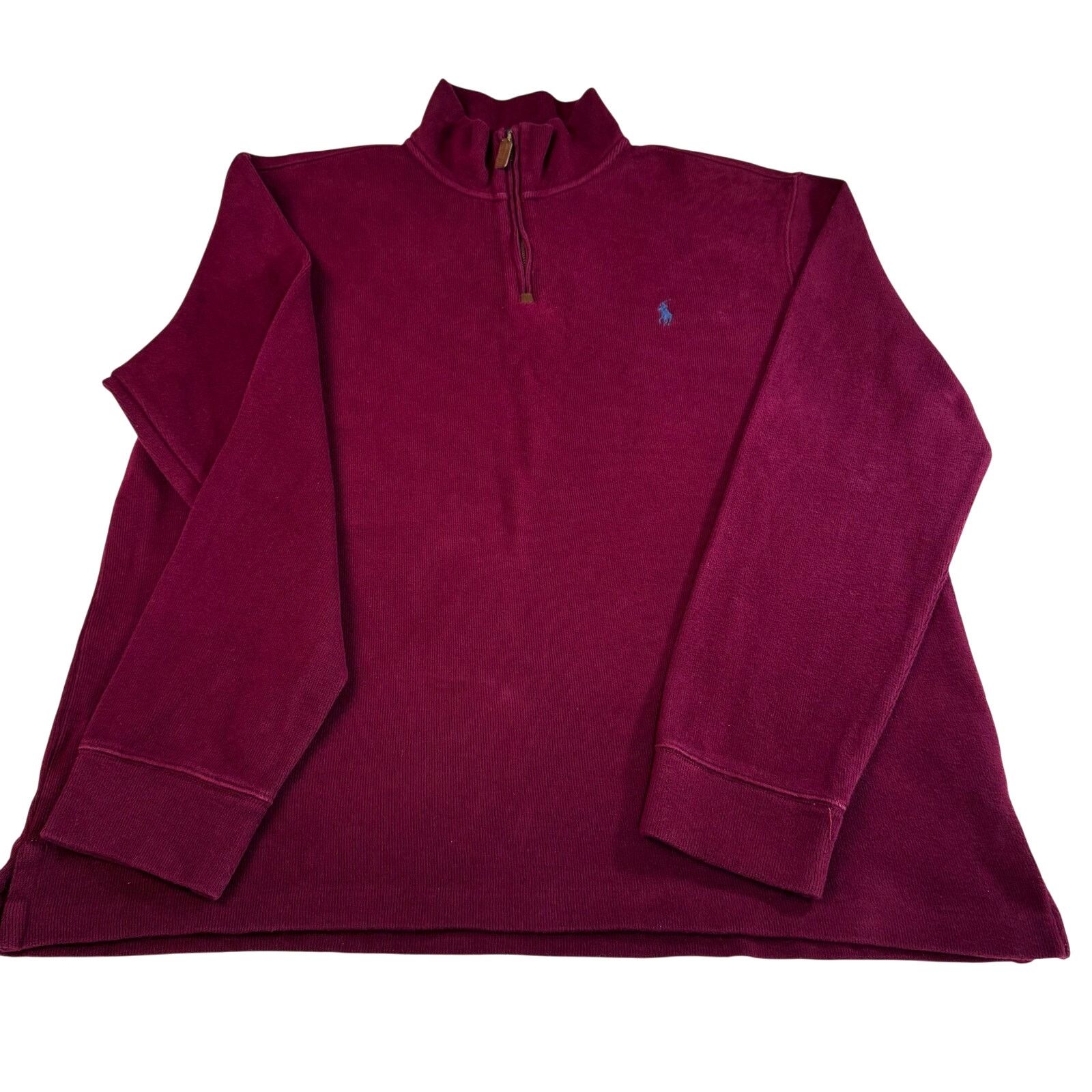 Polo Ralph Lauren Polo Ralph Lauren XL Burgundy Zip Cotton Sweater Pullover Size US XL / EU 56 / 4 - 5 Thumbnail
