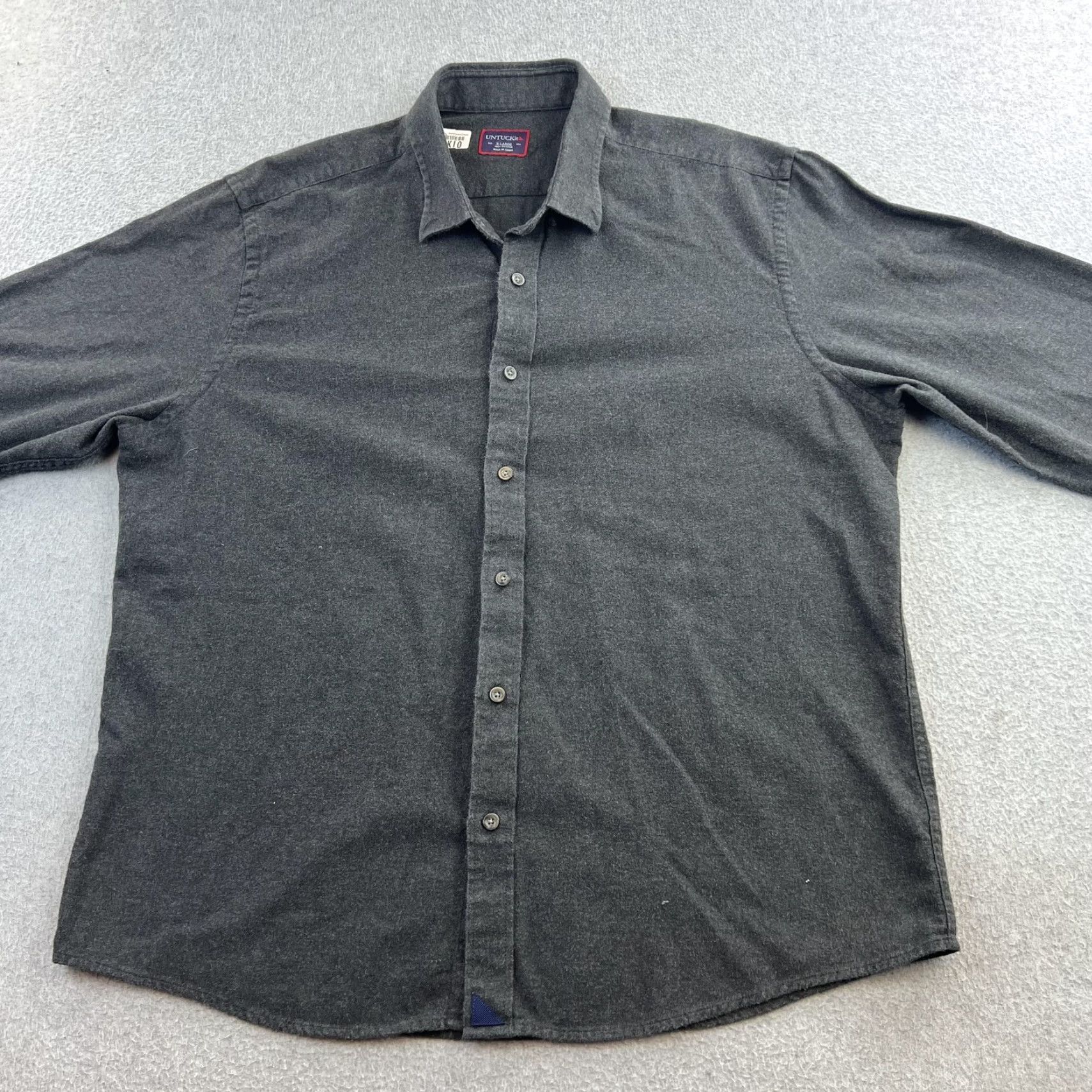 UNTUCKit UNTUCKit Shirt Mens XL Gray Long Sleeve Button-Down Cotton Flannel Casual Size US XL / EU 56 / 4 - 5 Thumbnail