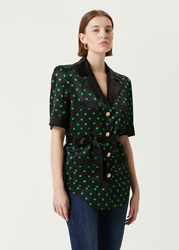 Balmain o1y0625 Patterned Shirt in Black/Green Size M / US 6-8 / IT 42-44 - 1 Thumbnail