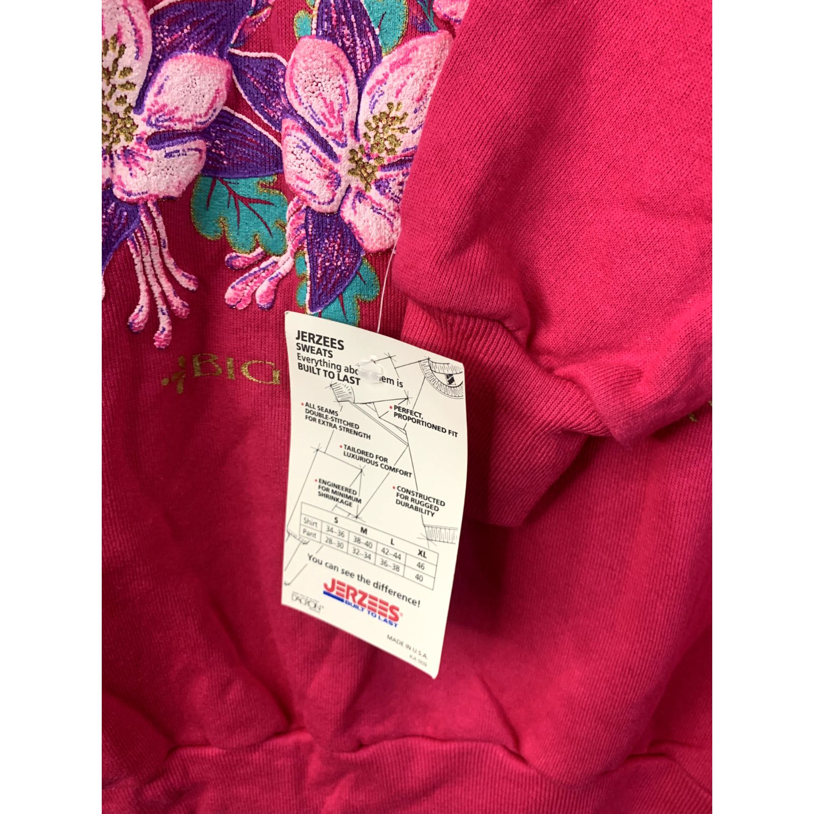 Jerzees Vintage Montana Sweatshirt Medium Pink Big Sky NWT 90s VTG M Size US M / EU 48-50 / 2 - 6 Thumbnail