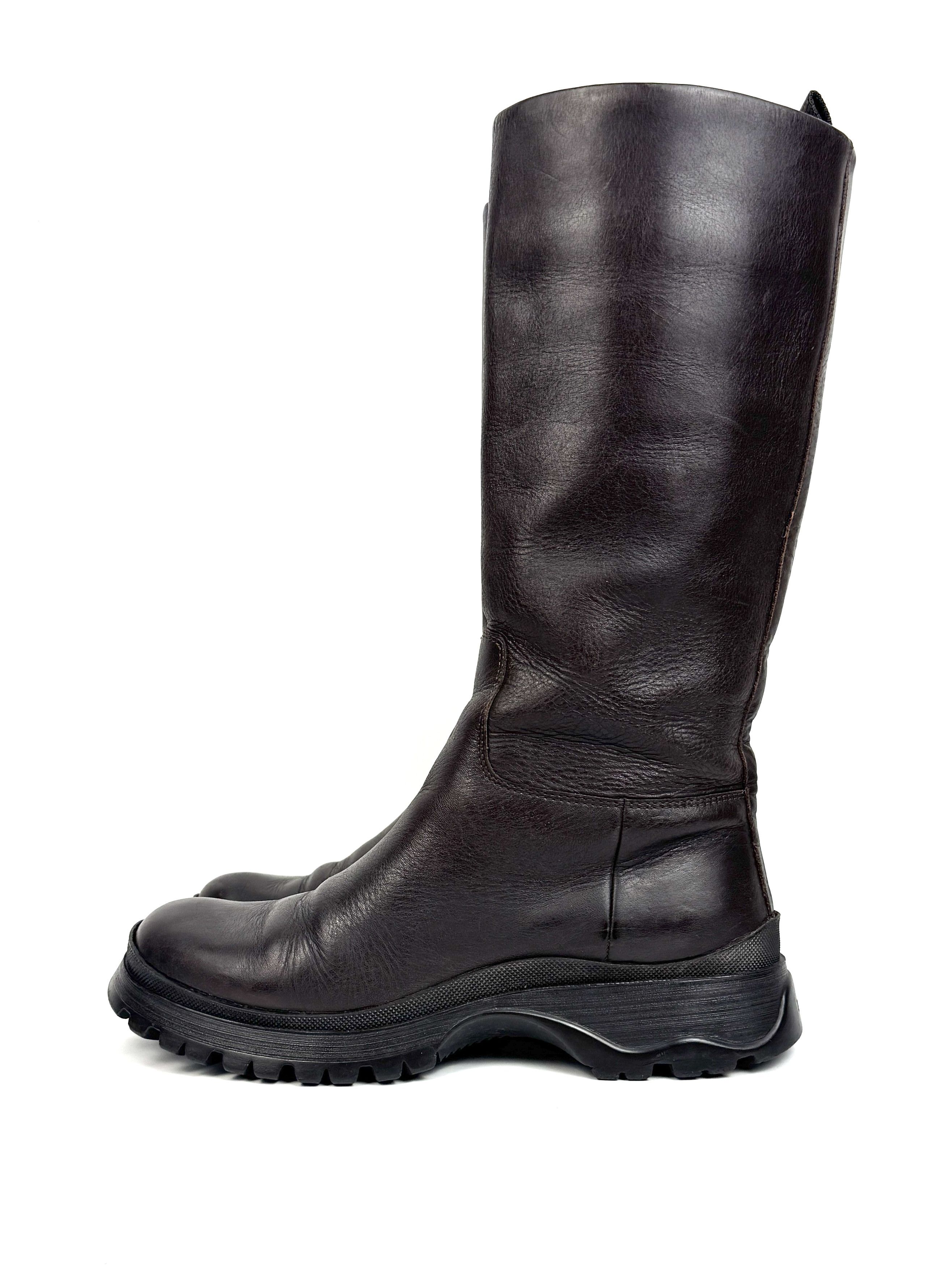 Prada 2004 Prada Leather Brown Lug Sole Boots Size US 6 / IT 36 - 3 Thumbnail