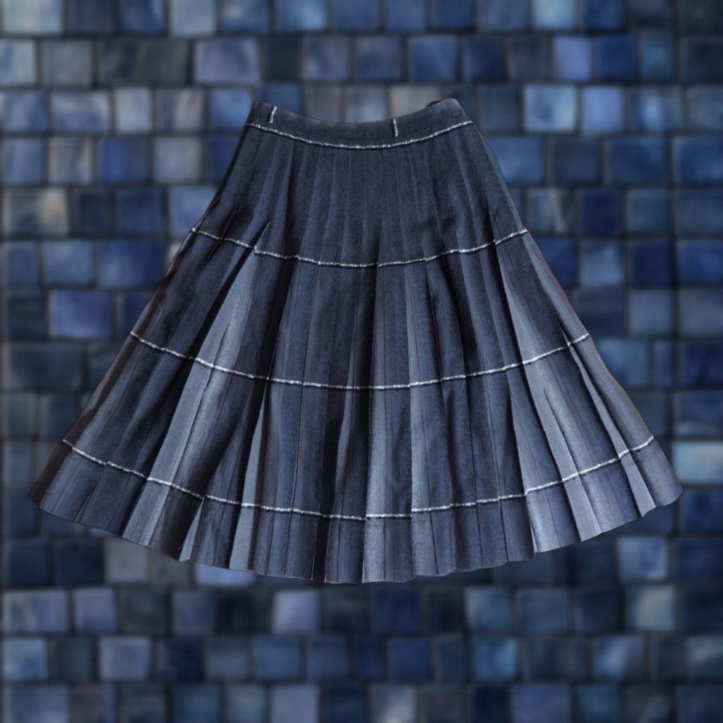 Pendleton VTG 50s 60s Pendleton Turnabout Dark Gray Boho Goth Wool Plaid Skirt 27W Womens Size 27" / US 4 / IT 40 - 1 Thumbnail