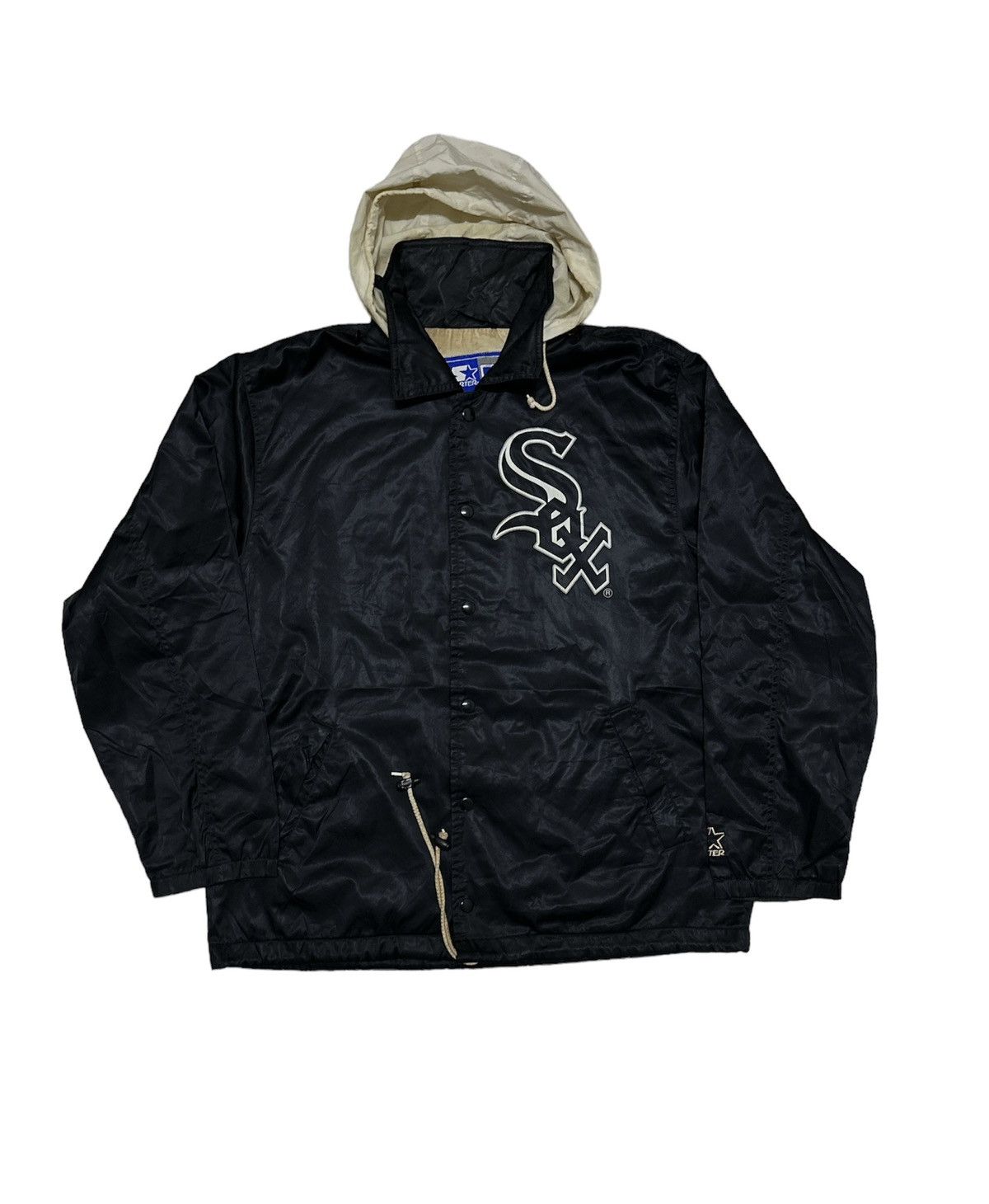 Starter Vintage Chicago White Sox Coach Jacket BigLogo Design Hoodie Size US M / EU 48-50 / 2 - 2 Thumbnail