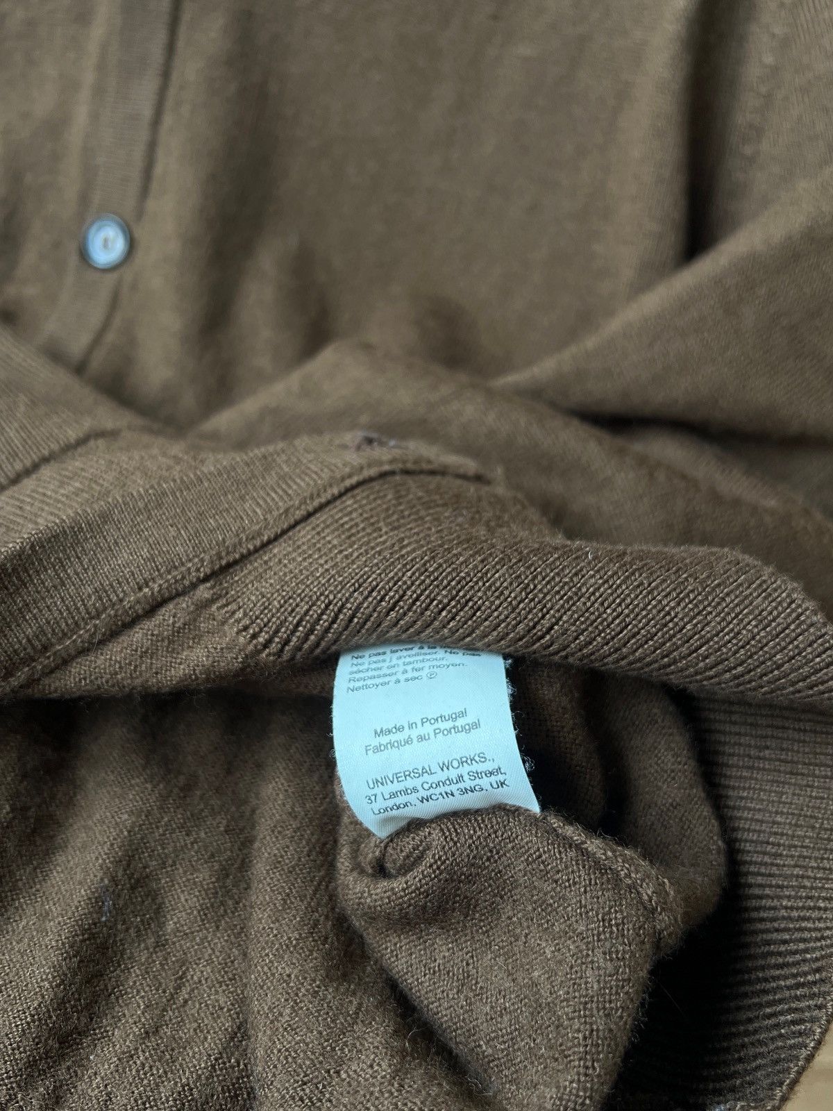 Universal Works Universal Works Men’s Wool Blend Brown Cardigan Size M Size US M / EU 48-50 / 2 - 7 Thumbnail