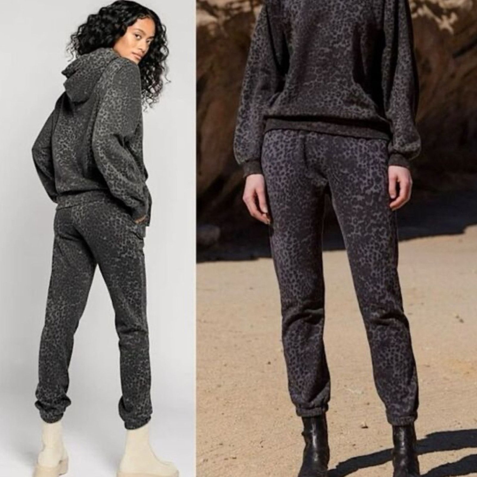 Other NWT Ragdoll LA $129 Anthracite Leopard Print Joggers Size Sm Size 27" / US 4 / IT 40 - 1 Thumbnail