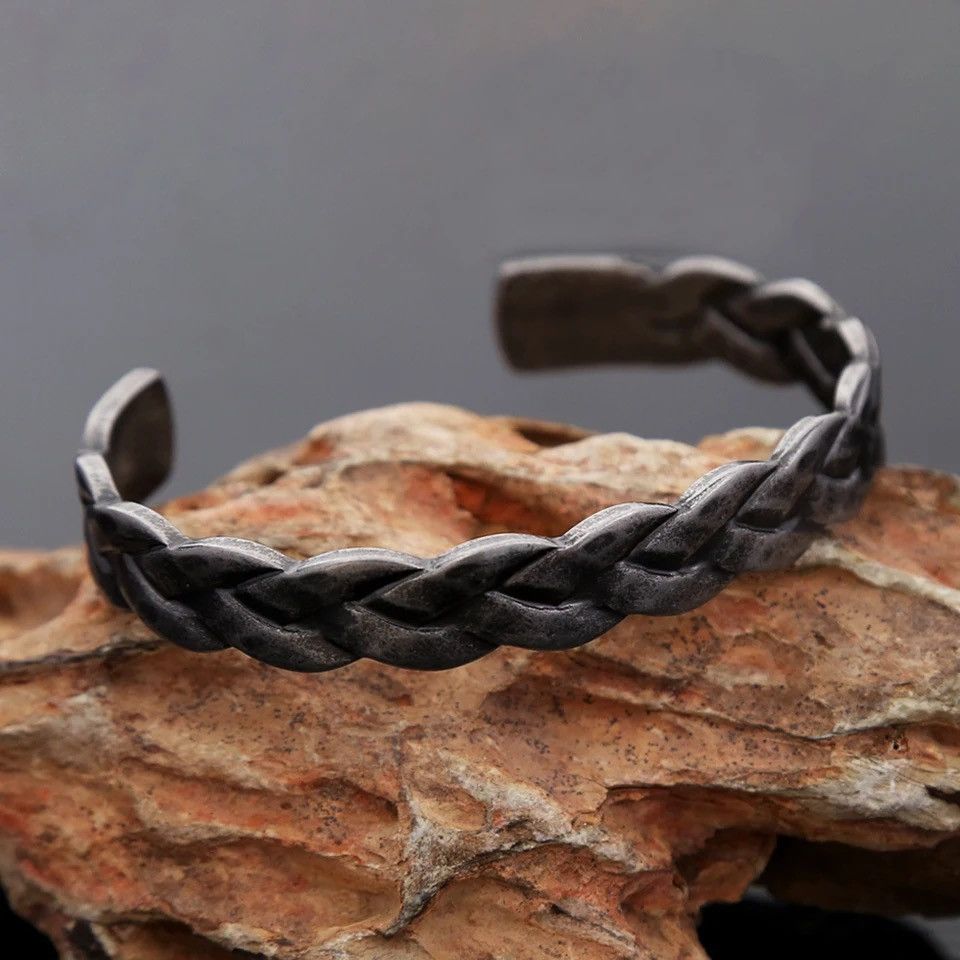 Jewelry × Vintage Punk Vintage 316L Stainless Steel Braided Twist Bracelet Size ONE SIZE - 3 Thumbnail