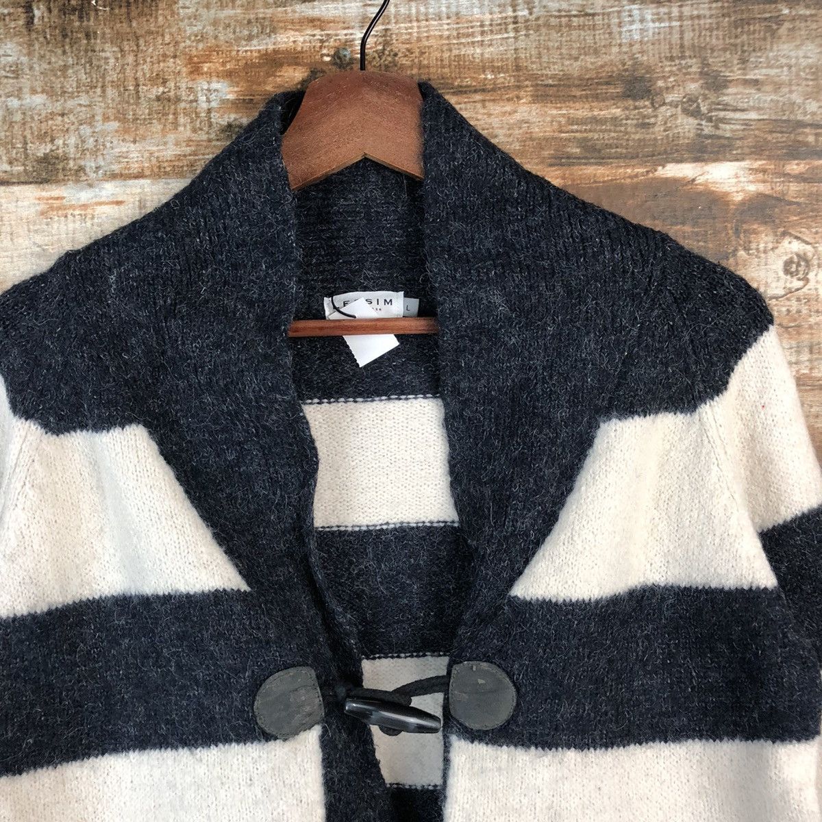 Japanese Brand × Solid and Striped DL Lepsim Stripe Black White Mohair Cardigan Knitwear #C563 Size M / US 6-8 / IT 42-44 - 4 Thumbnail