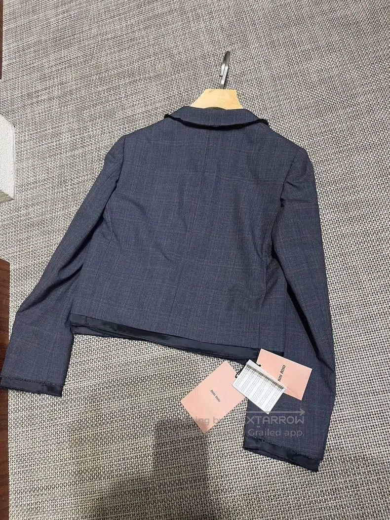 Miu Miu Miu Miu 40 Light denim blue suit jacket Size L / US 10 / IT 46 - 2 Thumbnail
