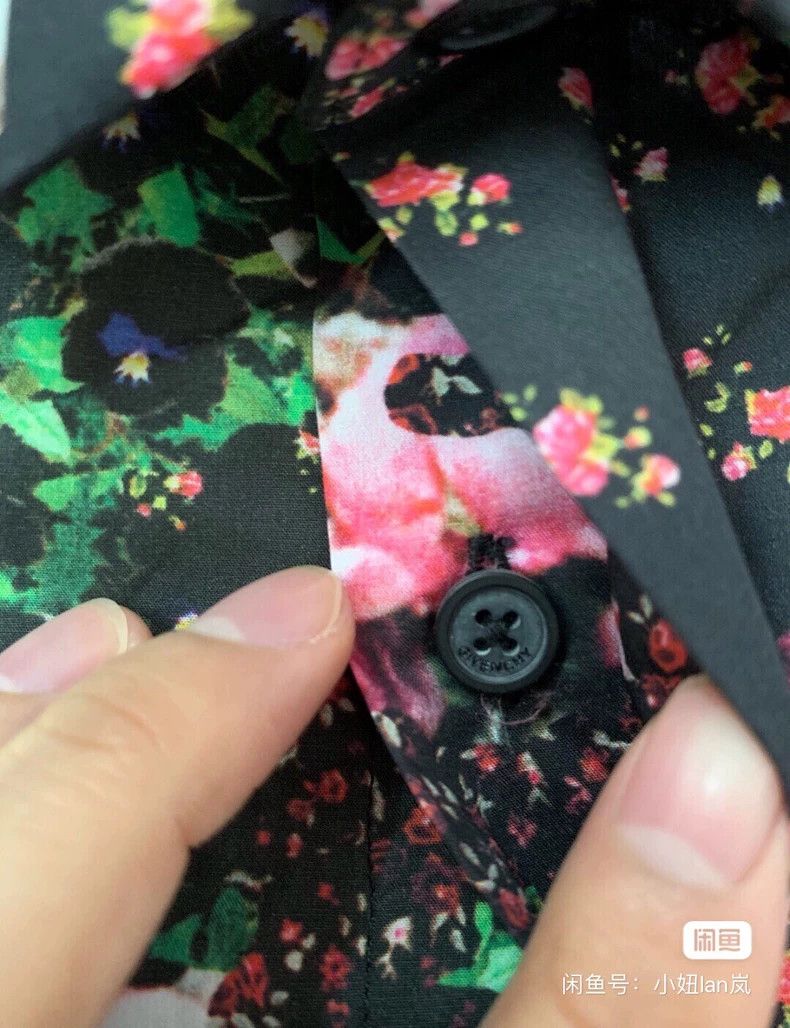 Givenchy Givenchy Men's Size 42 Flower Print Long-sleeved Slim-fit Size US XL / EU 56 / 4 - 6 Thumbnail