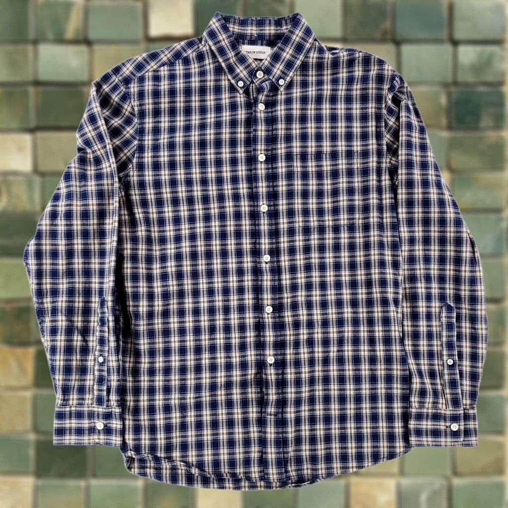 Taylor Stitch Taylor Stitch Button-Down Shirt Mens 42 Long Sleeve Plaid Blue Brown Multicolor Button-Up Shirt Comfort Fit Size US XL / EU 56 / 4 - 1 Thumbnail