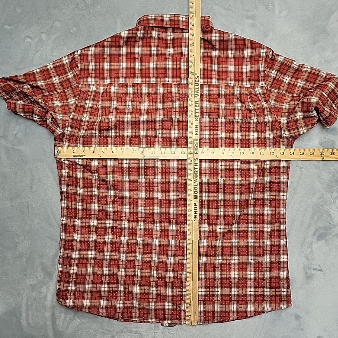 Vintage Killik Shirt Men L Red Plaid Short Sleeve Button-Up Outdoor Performance Fishing UV Breathable Pockets Casual 90s? (But must not add new info) Size US L / EU 52-54 / 3 - 7 Thumbnail