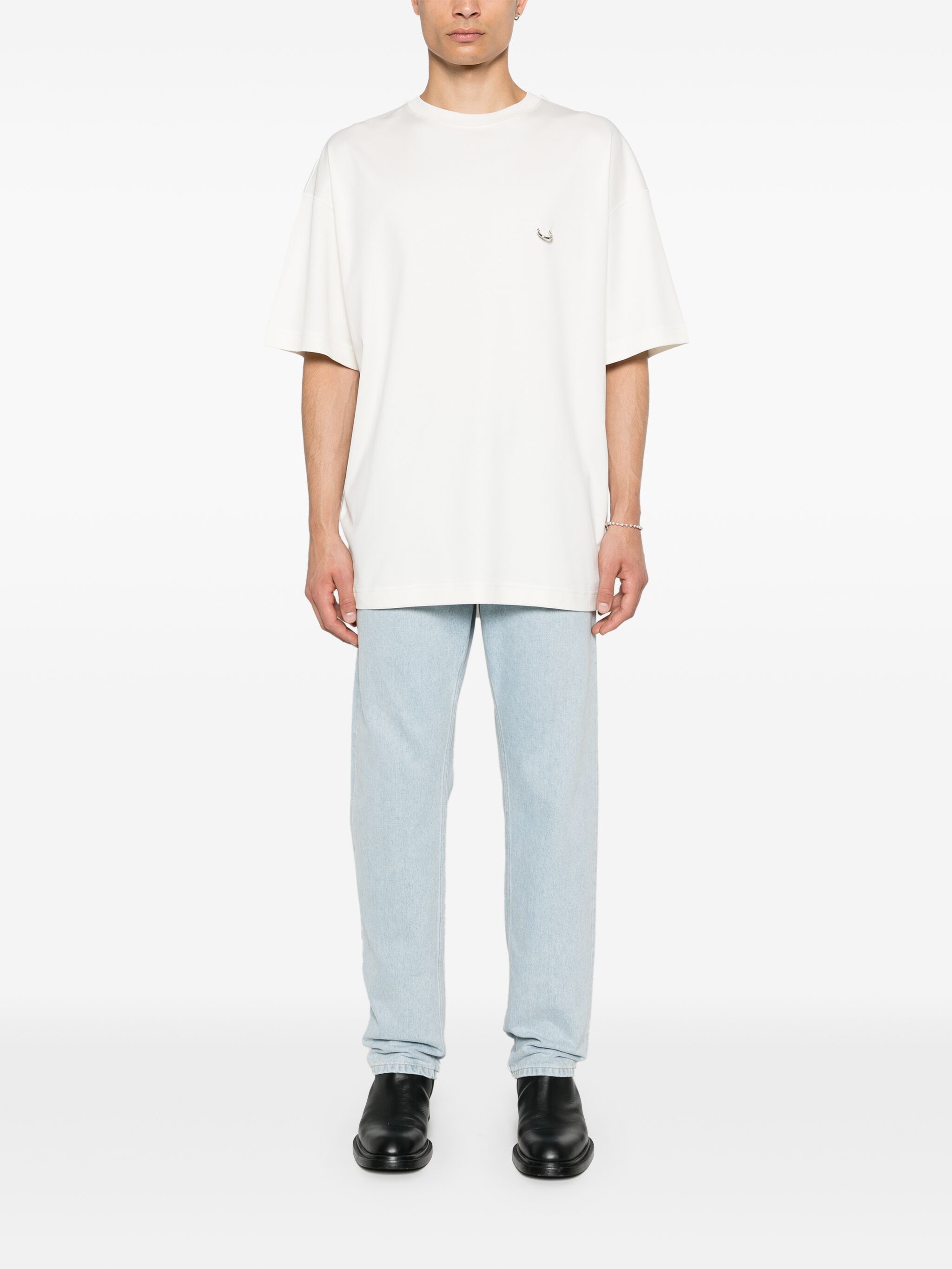 Mugler o1s22i1n1124 Oversized T-Shirt in White Size US L / EU 52-54 / 3 - 2 Thumbnail