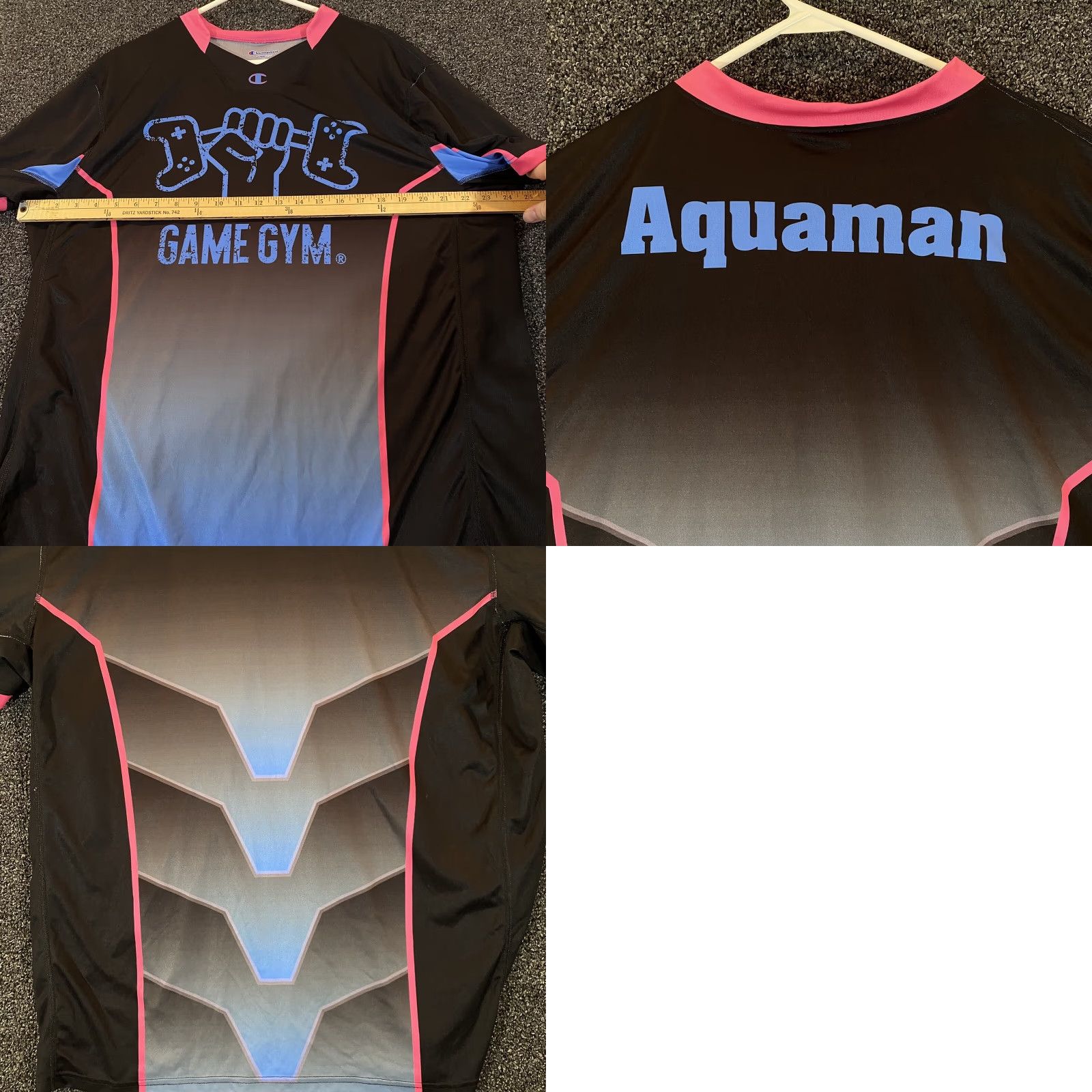 Champion Champion Shirt Men XL Black Multicolor Game Gym Aqua Man Jersey Ultrafuse Logo T-Shirt Short Sleeve Classic Size US XL / EU 56 / 4 - 8 Thumbnail