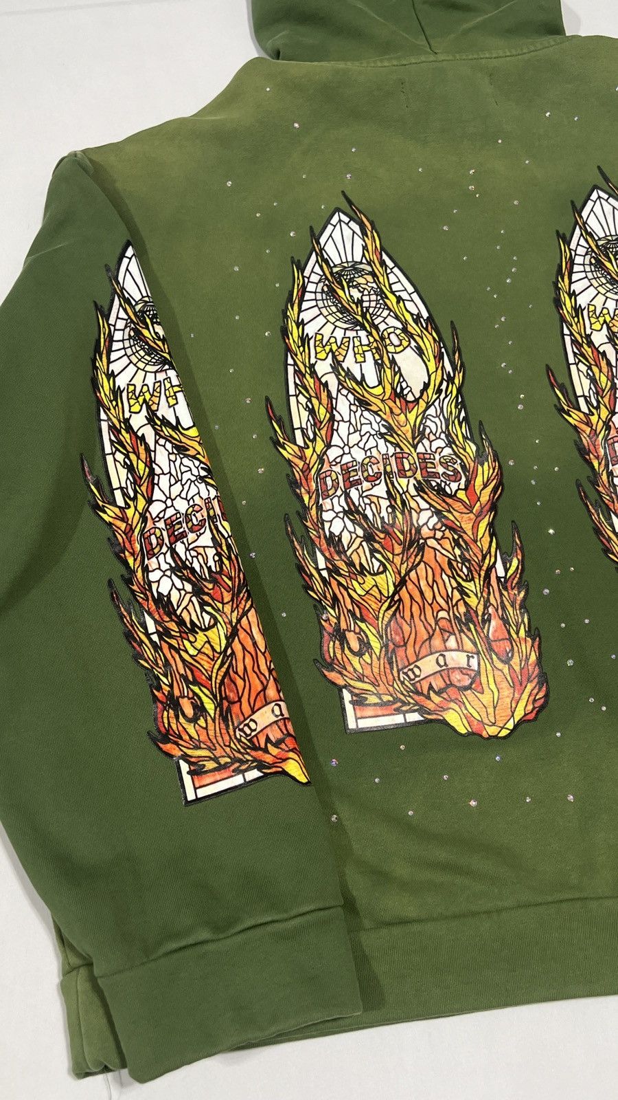 Who Decides War Who Decides War Rhinestone Green Hoodie Size US L / EU 52-54 / 3 - 12 Thumbnail