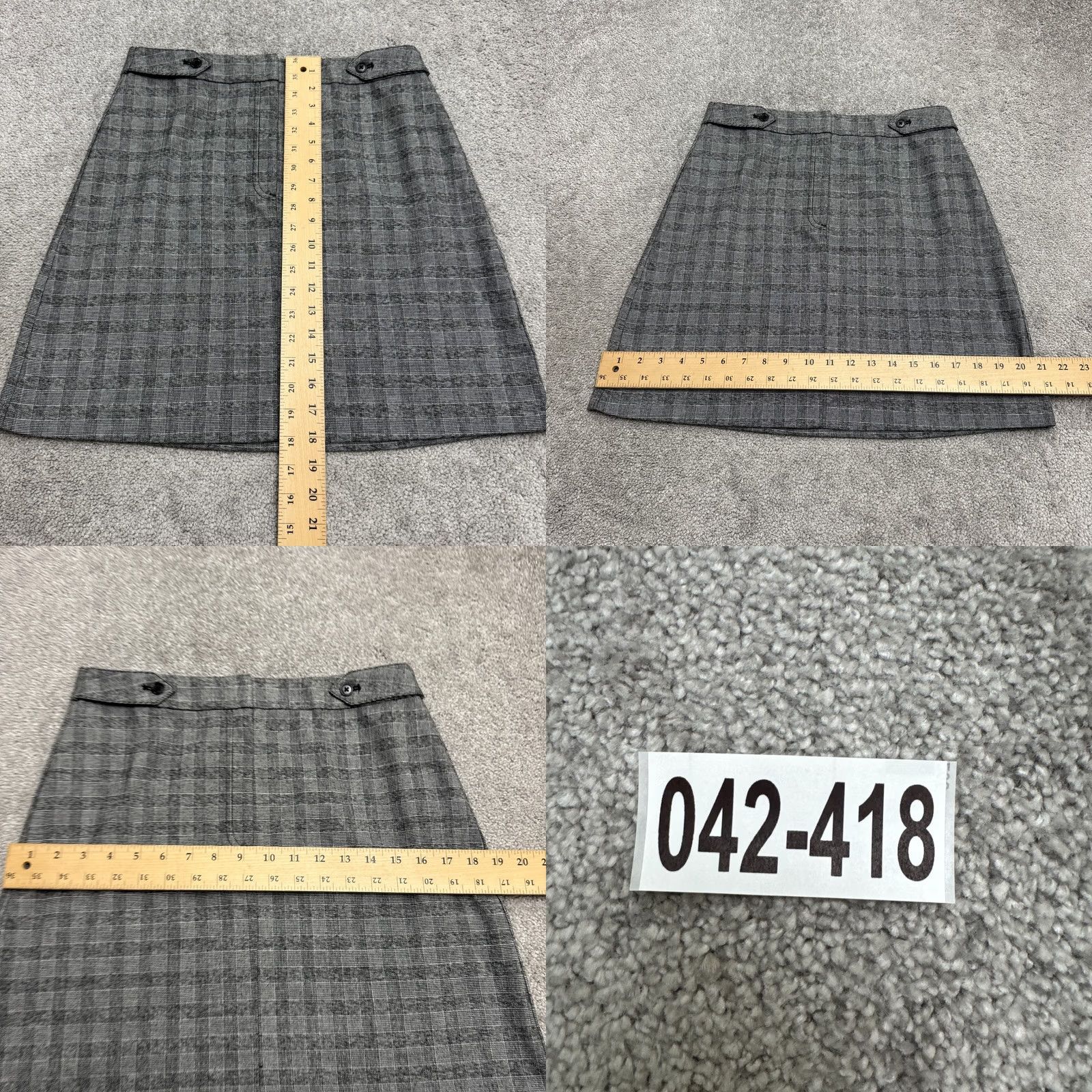 Banana Republic Banana Republic Gray Plaid A-Line Mini Skirt High Rise Stretch NWT Womens 4 Size 27" / US 4 / IT 40 - 9 Thumbnail