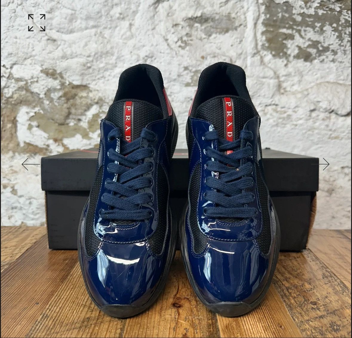 Prada Prada Americas Cup Navy Red Patent Black Sneaker Sz 8 Size US 8 / EU 41 - 4 Thumbnail