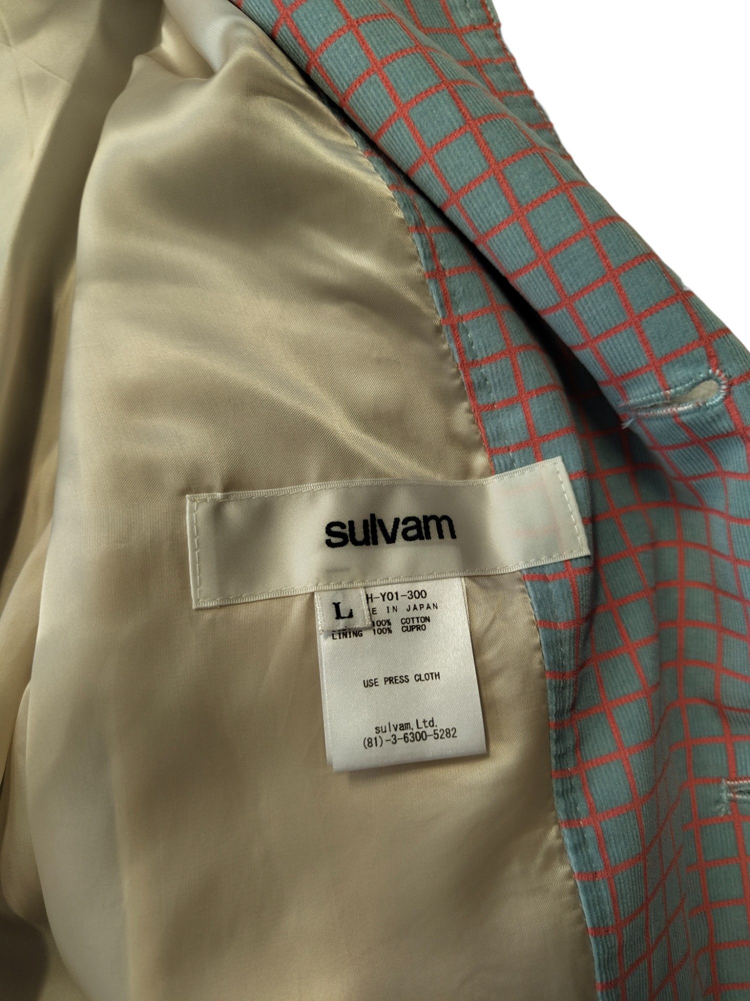 Sulvam Blue And Vermillion Checkered Suit Jacket Size US L / EU 52-54 / 3 - 7 Thumbnail