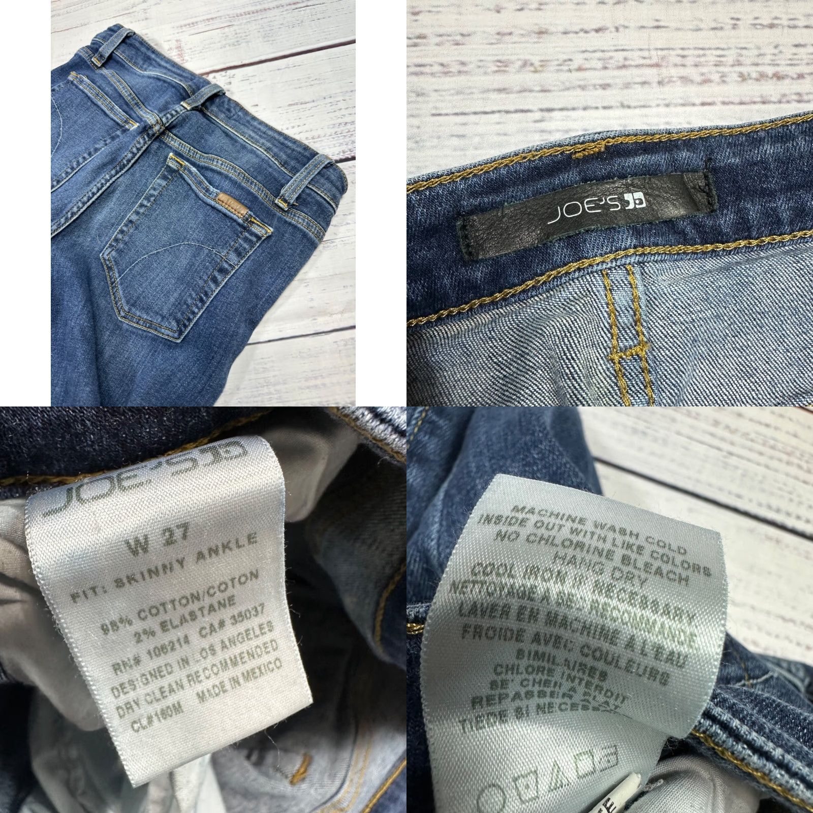 Vintage Joe's Jeans Womens Skinny Jeans Size 27 Blue Stretch Low Rise Pockets Size 27" / US 4 / IT 40 - 8 Thumbnail