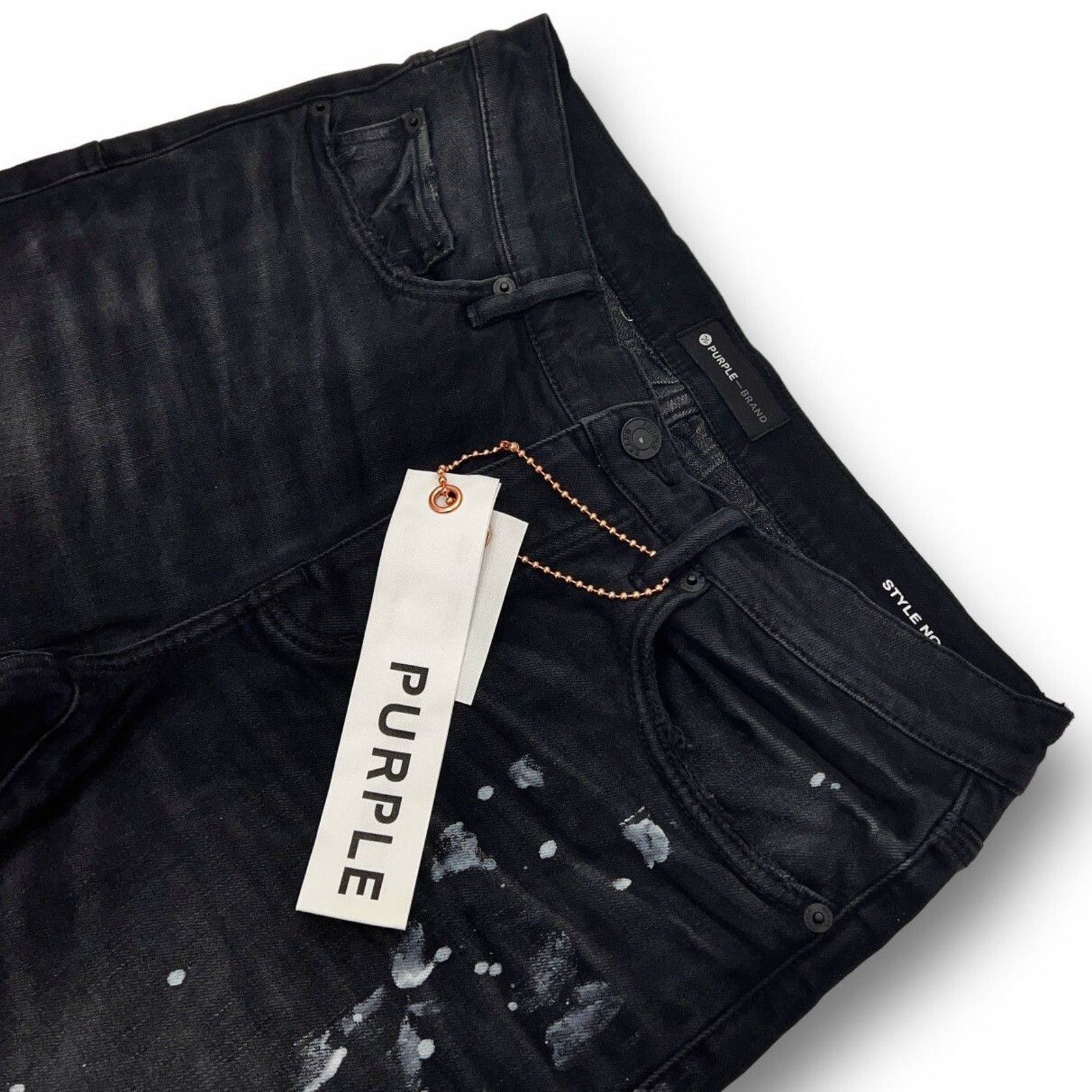 Purple PURPLE - P001 Black Resin Knee Slit Size US 31 - 3 Thumbnail