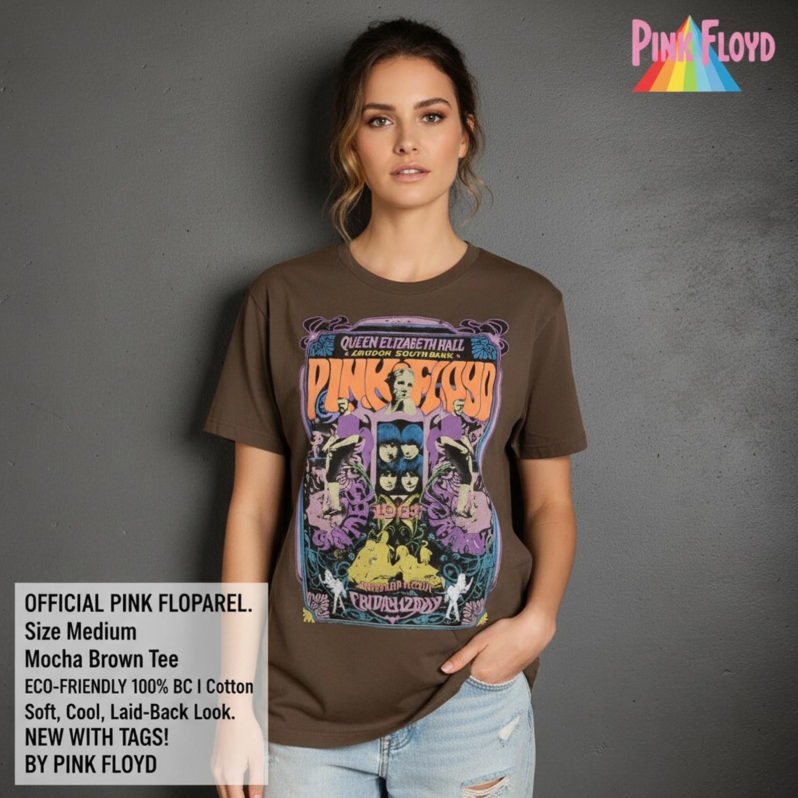 Pink Floyd Official Pink Floyd Mocha Brown Graphic Tee Size Medium Size ONE SIZE - 1 Thumbnail