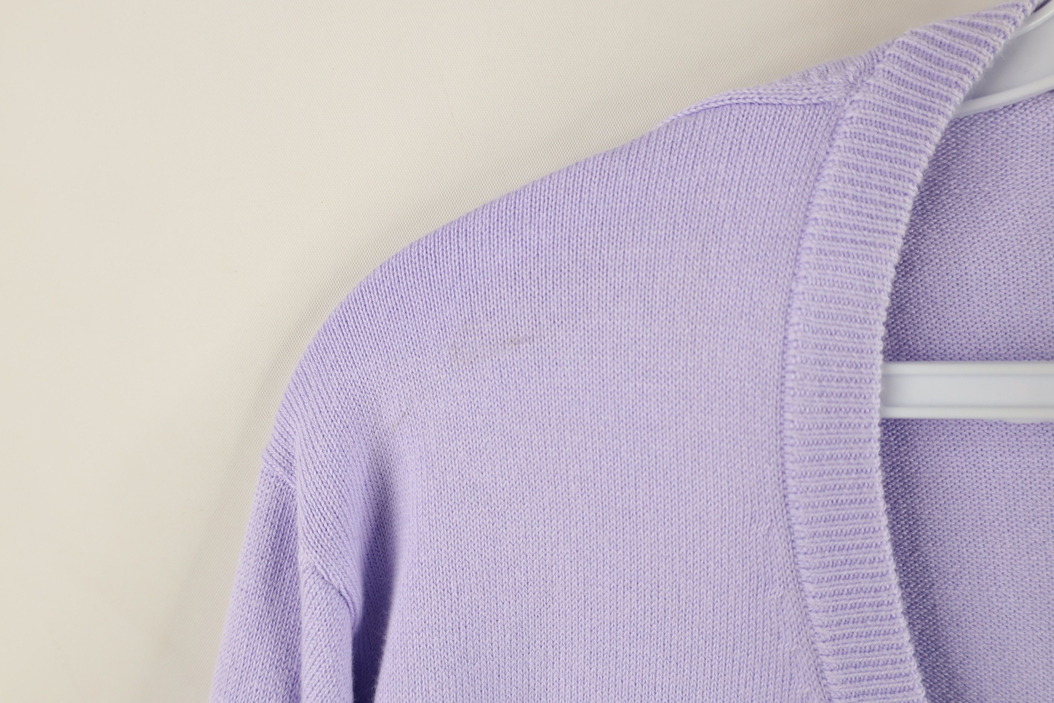 Lands' End × Vintage Vintage Lands End Cotton 3/4 Sleeve Cardigan Sweater Lilac Size 3XL / US 20-22 - 5 Thumbnail