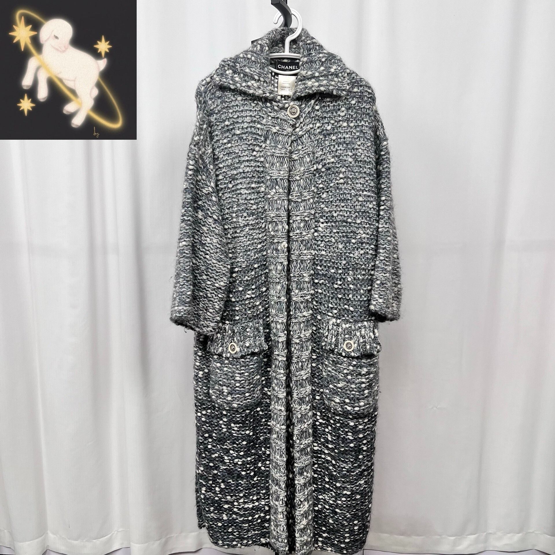 Chanel Chanel Gray Snowflake Gradient Tweed Long Coat Size M / US 6-8 / IT 42-44 - 1 Thumbnail