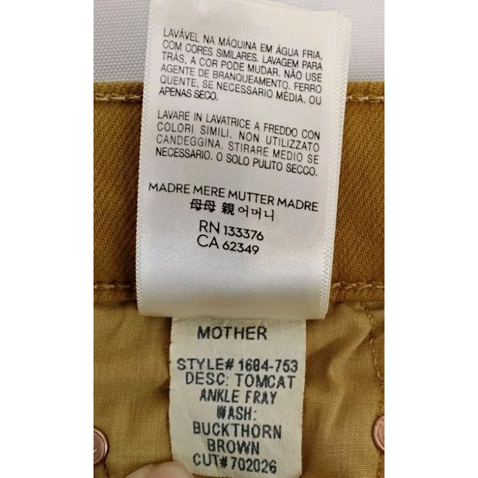 MOTHER Mother Tomcat Ankle Fray Jeans Women's 25 Mustard Yellow Size 25" / US 0 / IT 36 - 13 Thumbnail