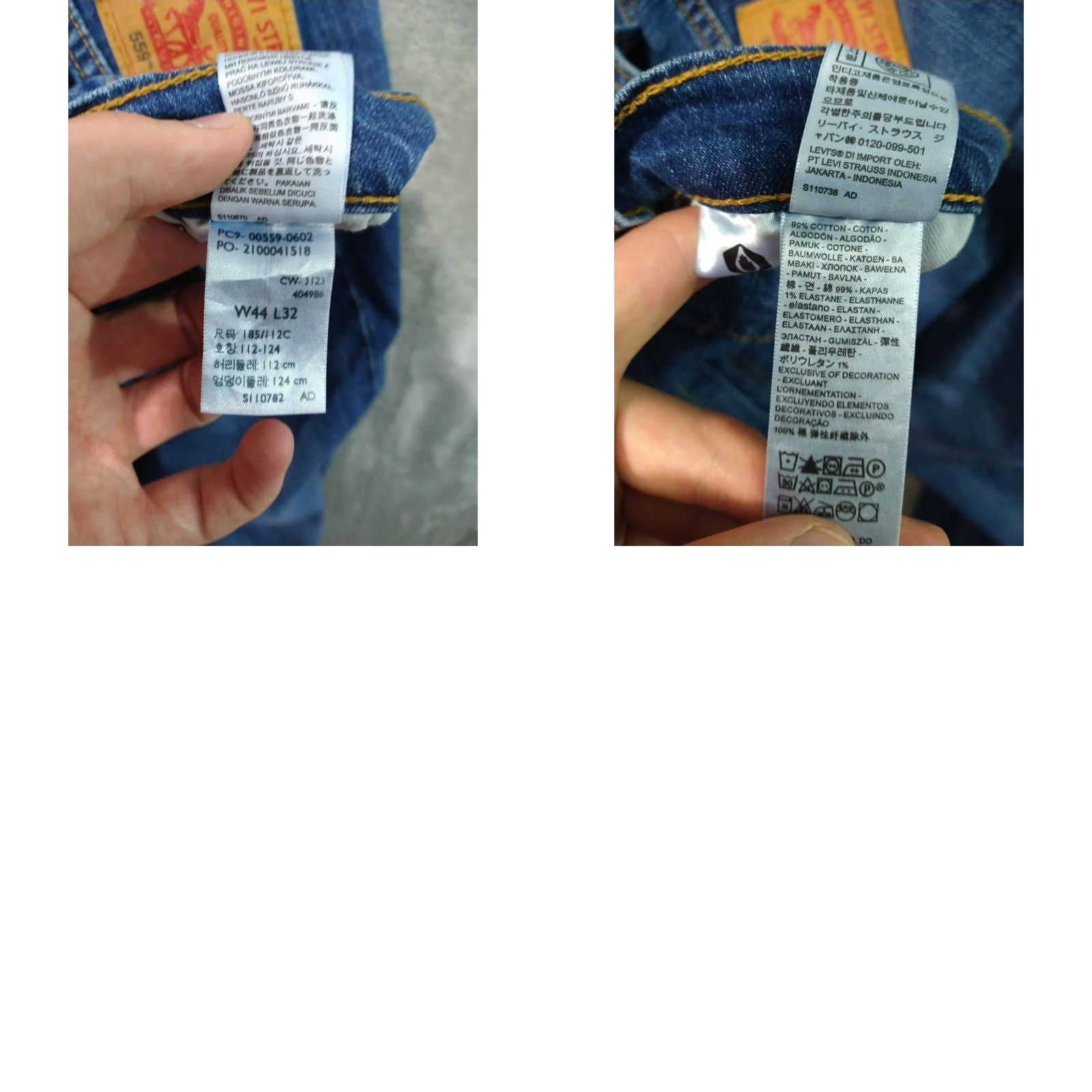 Levi's Levi's 559 Jeans Men's 44x32 Blue Denim Relaxed Fit Straight Leg Dark Wash Size US 44 / EU 60 - 8 Thumbnail