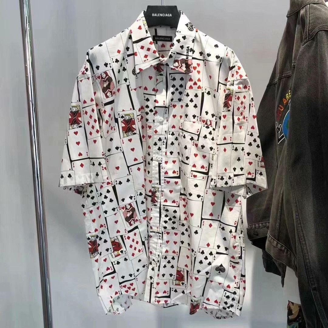 Balenciaga Balenciaga Poker Short-Sleeve Shirt Size US XXS / EU 40 - 1 Thumbnail