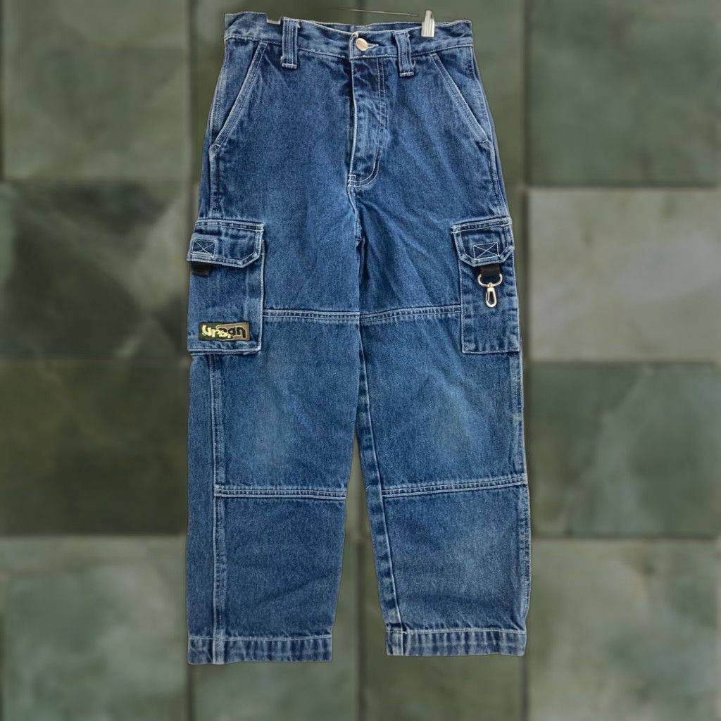 Vintage Womens Urban Jeans 10 Cargo Pockets Double Knee 24X21 Extra Large XL Size 32" / US 10 / IT 46 - 1 Thumbnail