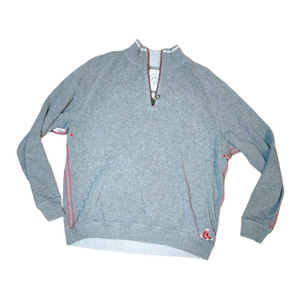 Tommy Bahama Tommy Bahama Red Sox Men's Gray Quarter Zip Pullover Sweate Size US L / EU 52-54 / 3 - 2 Thumbnail