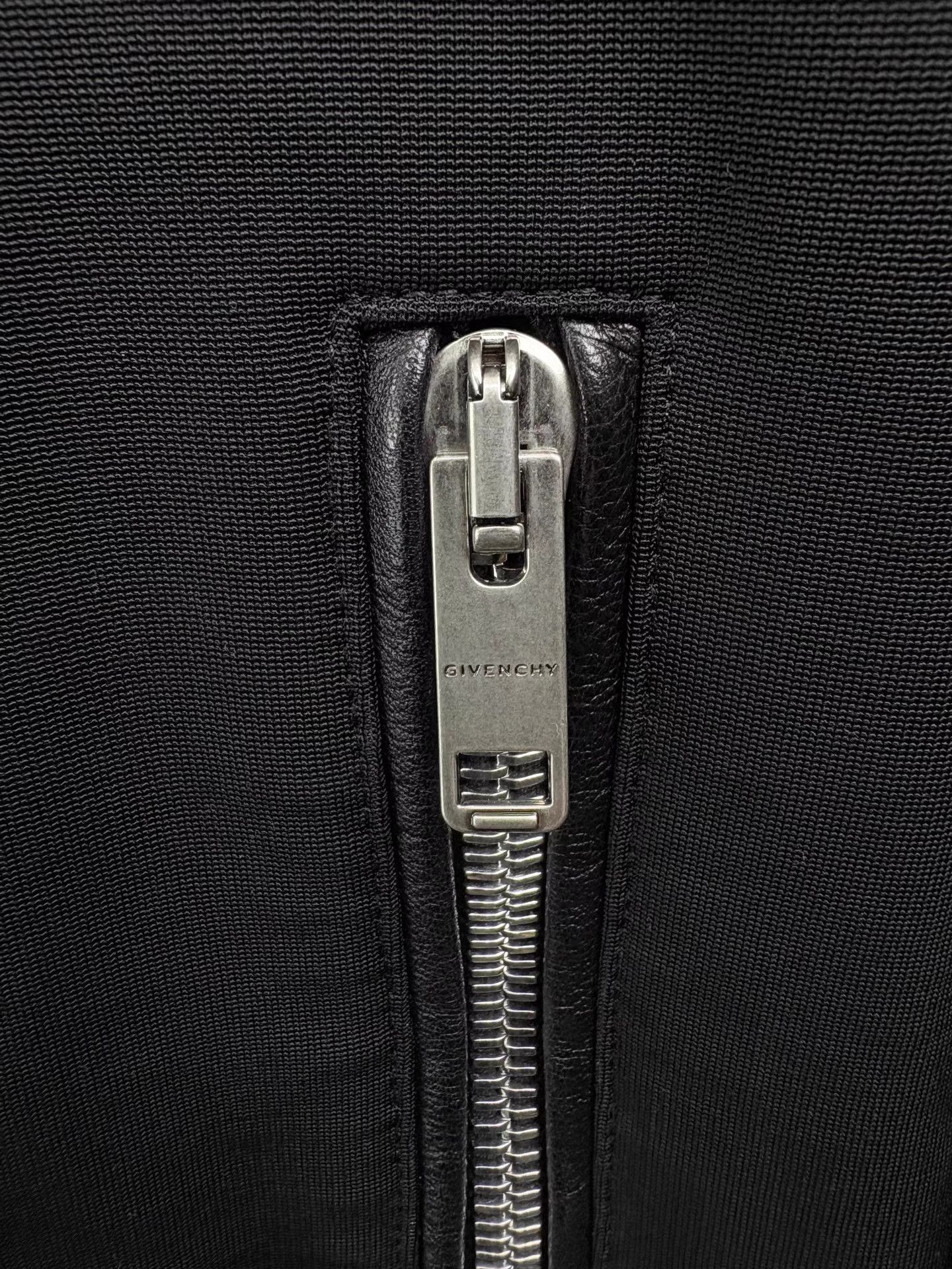 Givenchy GIVENCHY Black Panelled Leather-Sleeve Zip Jacket Size US M / EU 48-50 / 2 - 3 Thumbnail