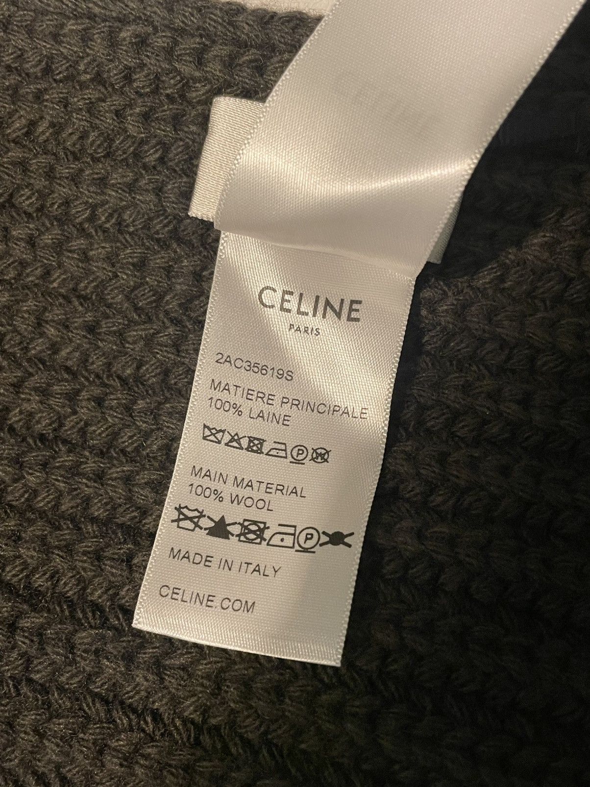 Celine Celine scarf. Wool. Olive Green. Size ONE SIZE - 5 Thumbnail