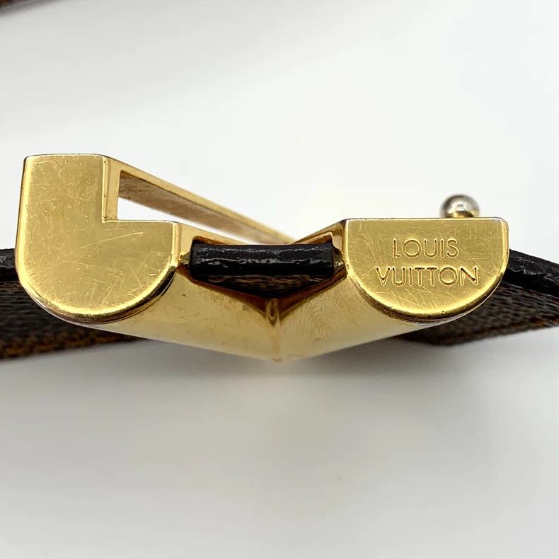 Louis Vuitton Louis Vuitton Dark brown V-button checkerboard belt Size ONE SIZE - 3 Thumbnail