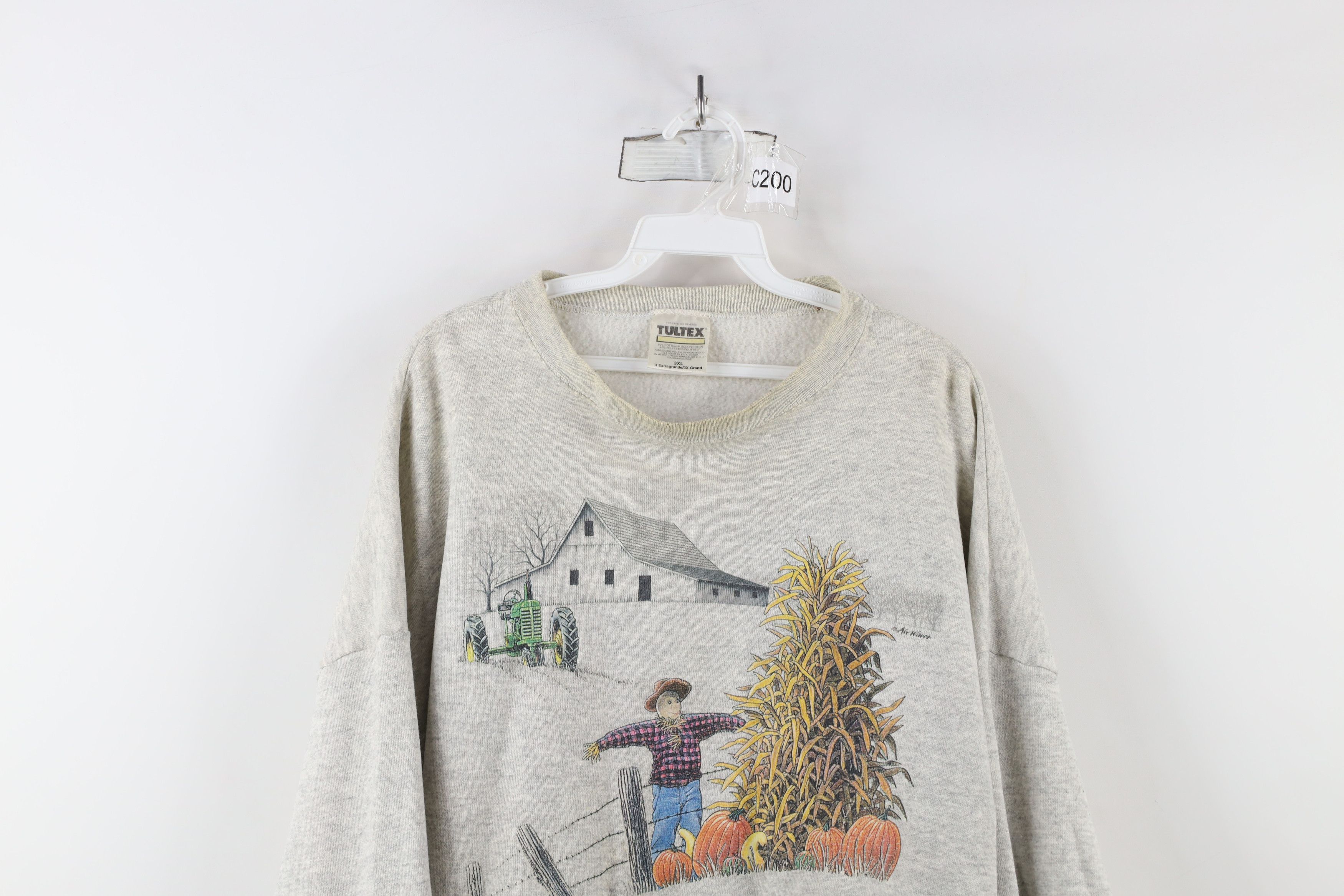 Vintage Vintage 90s Streetwear Country Farmhouse Sweatshirt Gray Size US XXL / EU 58 / 5 - 2 Thumbnail