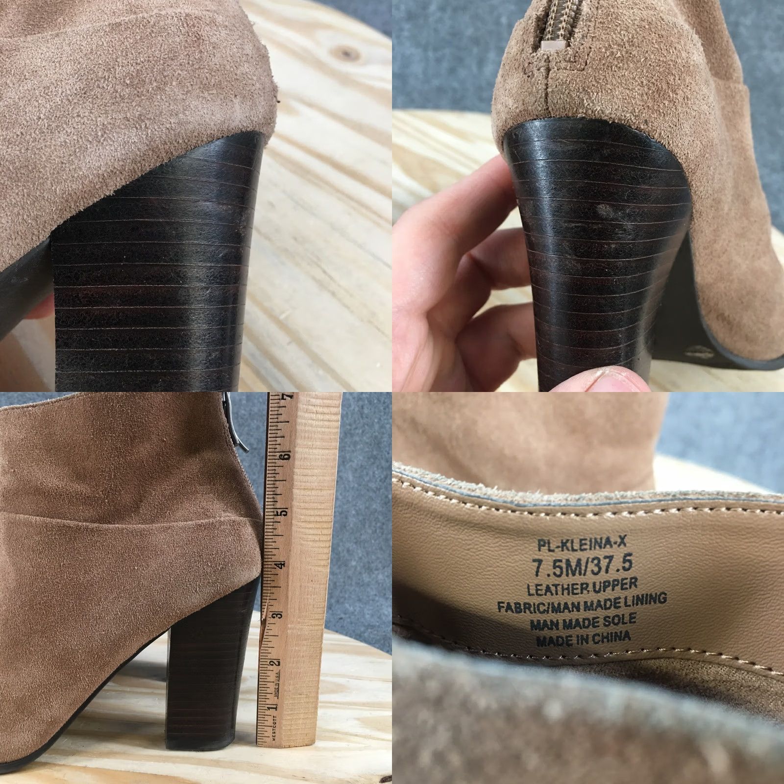 BCBGeneration BCBGeneration Boots Womens 7.5 M Tan Kleina Ankle Booties Leather Zip Lace Up Boots Size US 8 / IT 38 - 9 Thumbnail