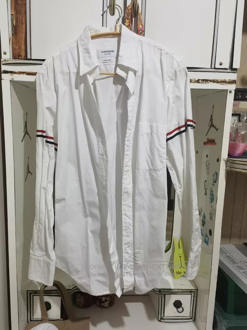 Thom Browne Thom Browne White classic shirt made of cambric, with clas Size US M / EU 48-50 / 2 - 1 Thumbnail