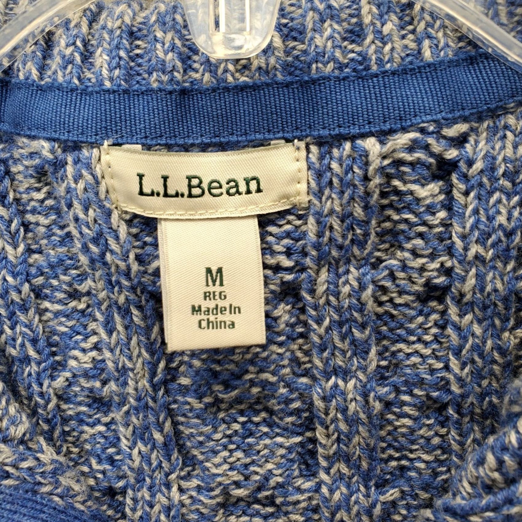 Vintage L.L. Bean Sweater Mens M Blue Fisherman Chunky Cable Knit Classic Full Zip Size US M / EU 48-50 / 2 - 5 Thumbnail