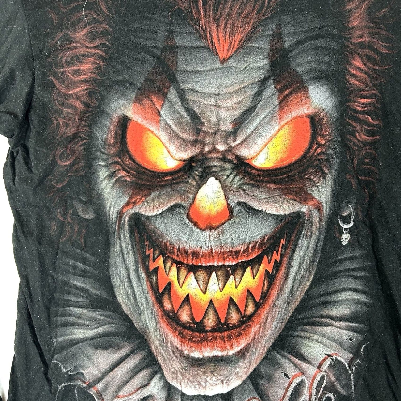Vintage Spiral Graphic Shirt Men’s Large Double-Sided Clown Flame Biker Tee Y2K Size US L / EU 52-54 / 3 - 4 Thumbnail