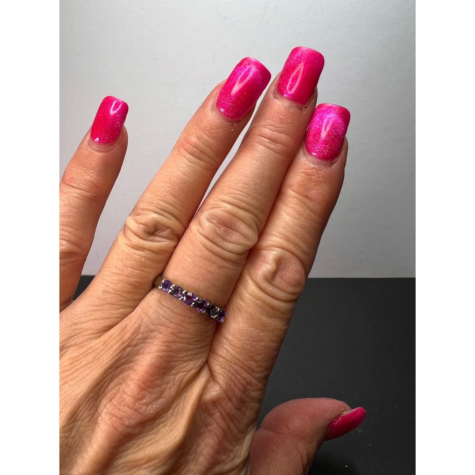 Other Stainless steel amethyst ring size 9 Size ONE SIZE - 7 Thumbnail