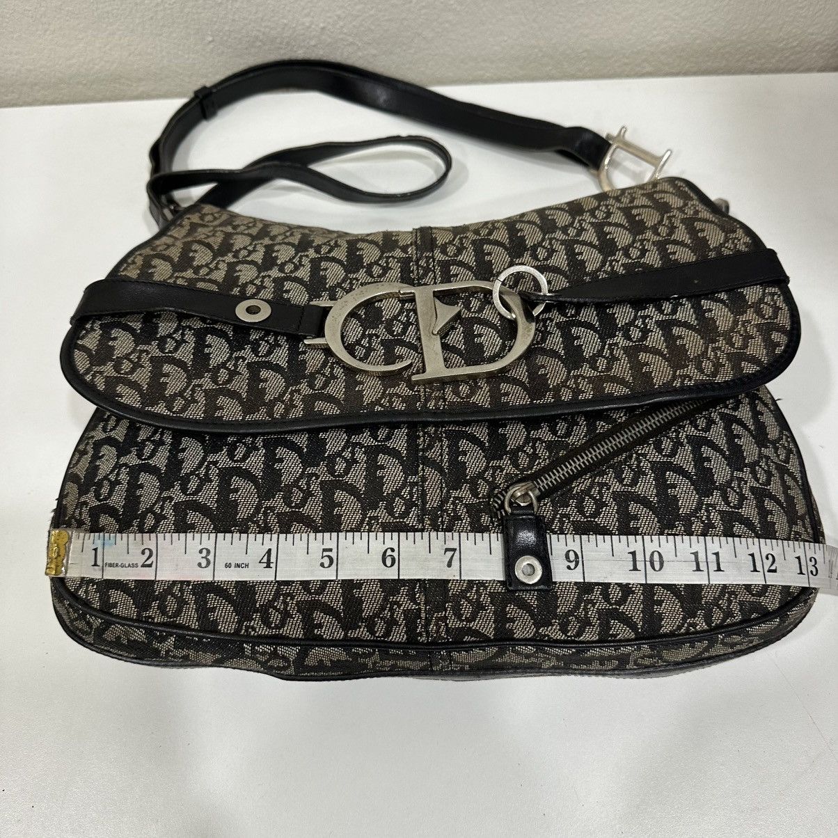 Dior CHRISTIAN DIOR OBLIQUE CANVAS MESSENGER CD BIG LOGO BAG Size ONE SIZE - 5 Thumbnail