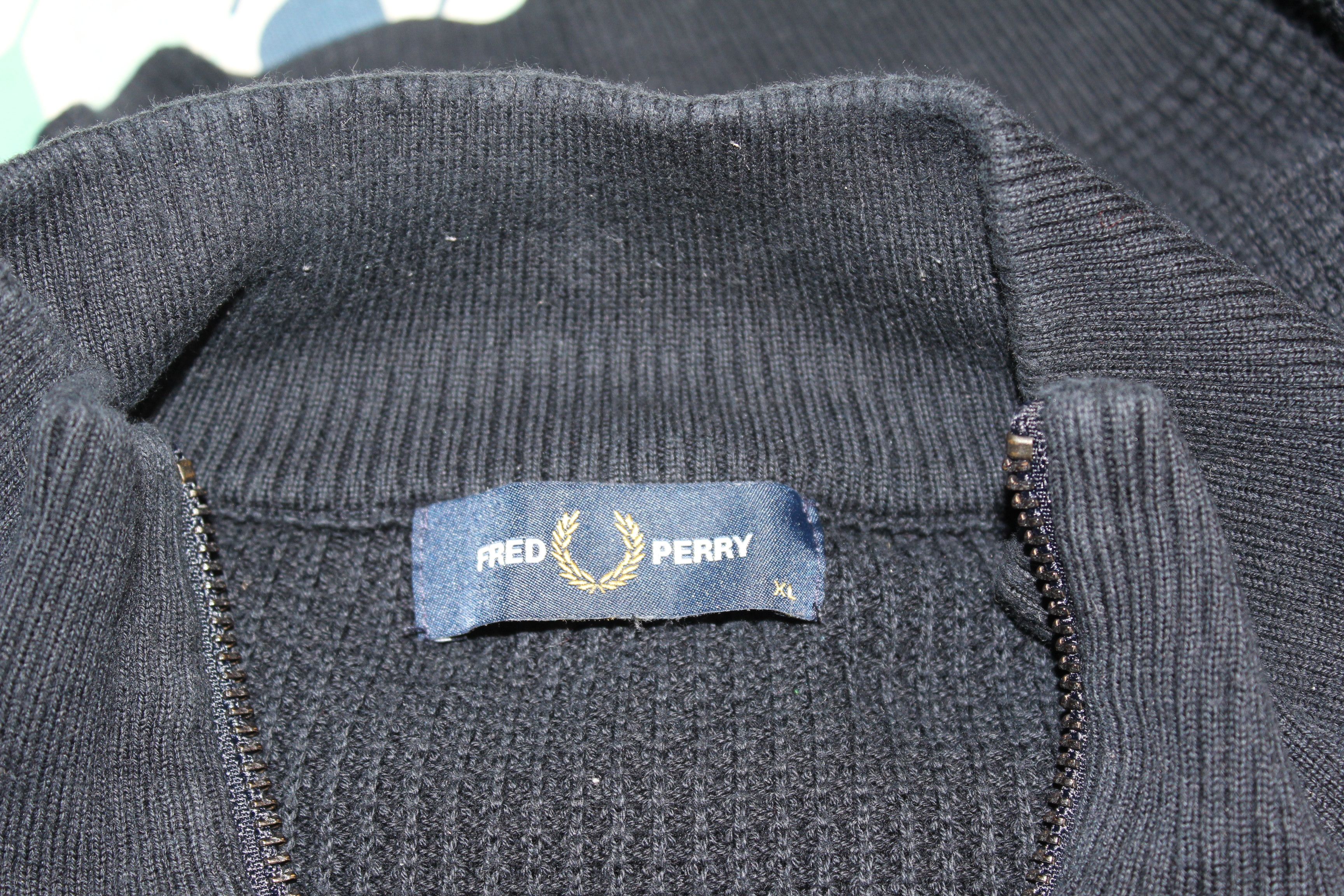 Fred Perry Fred Perry Zip Neck Knitted Blue Jumper Size XL Size US XL / EU 56 / 4 - 6 Thumbnail