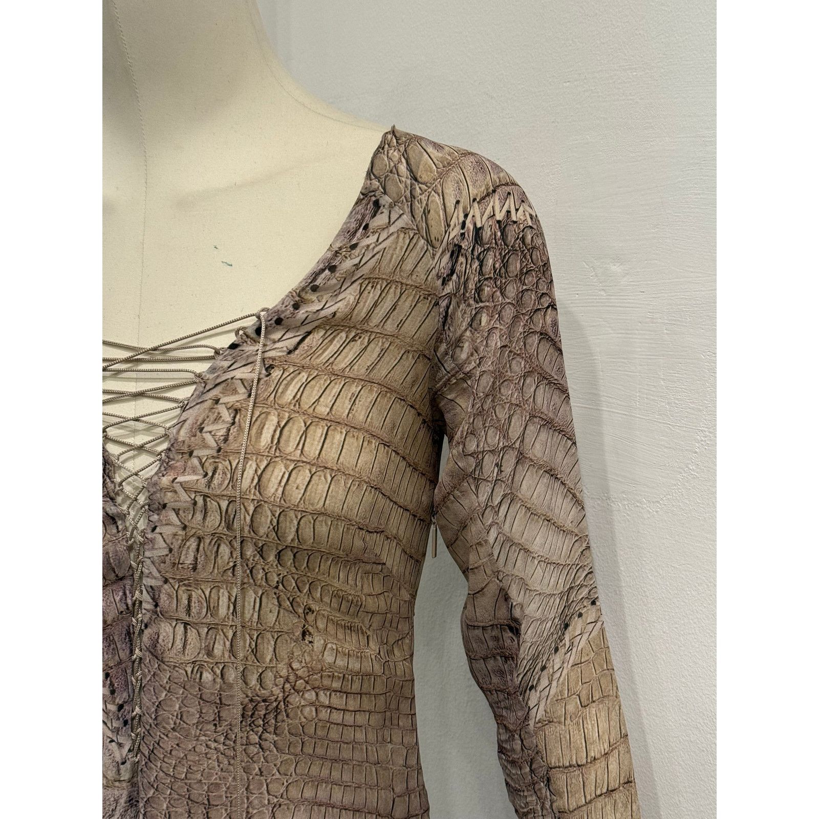 Roberto Cavalli S/S2011 Roberto Cavalli silk crocodile print fringe dress Size S / US 4 / IT 40 - 7 Thumbnail