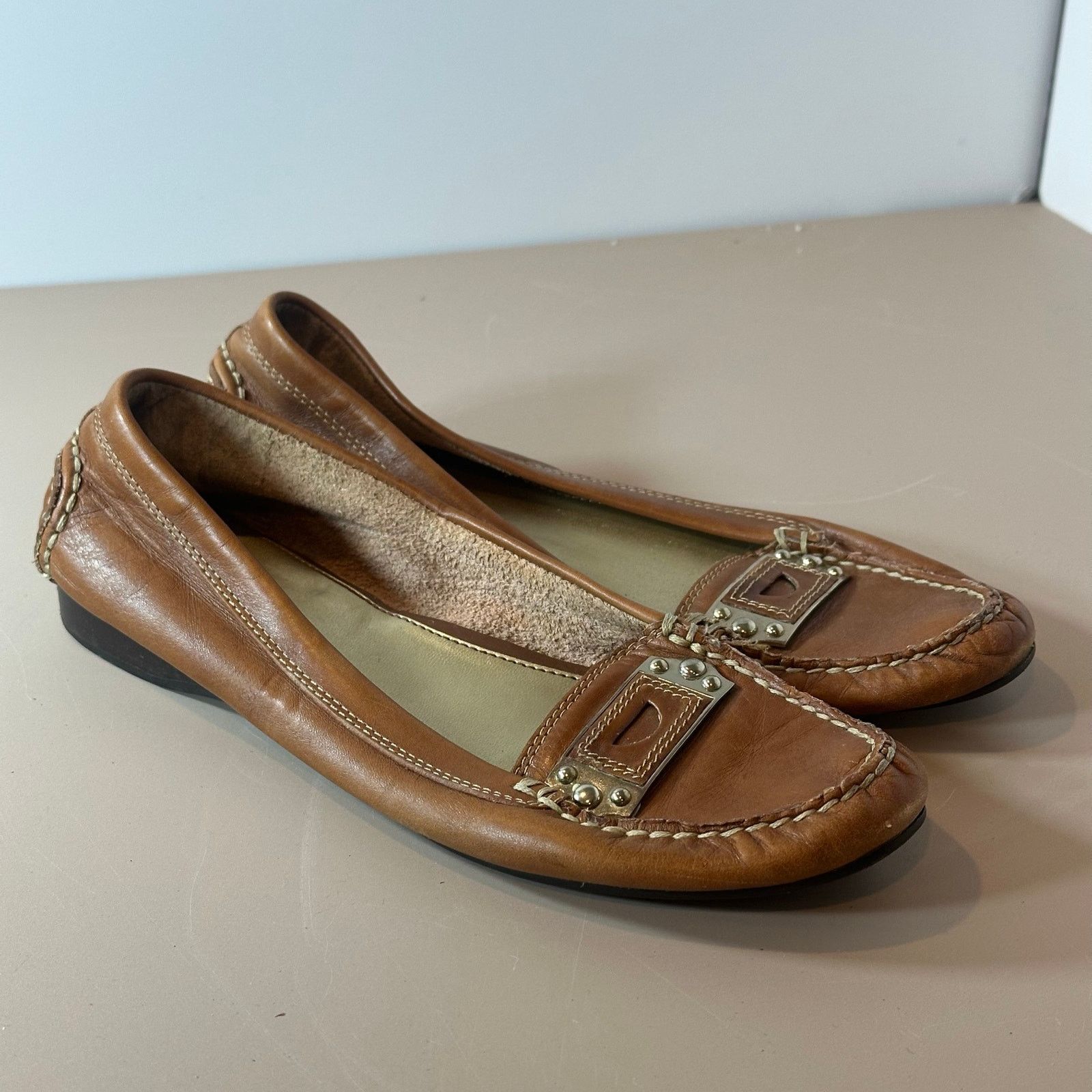 Franco Sarto Franco Sarto Kaiser Penny Loafers Women's 8 Leather Brown Size US 8 / IT 38 - 12 Thumbnail