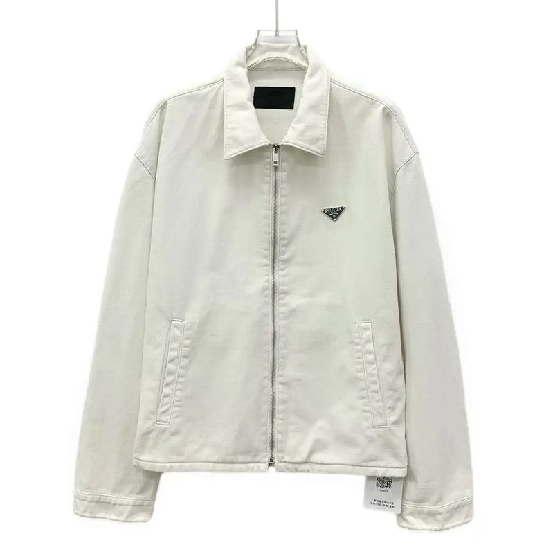 Prada Prada Men's White Cotton Jacket Size L Size US L / EU 52-54 / 3 - 1 Thumbnail